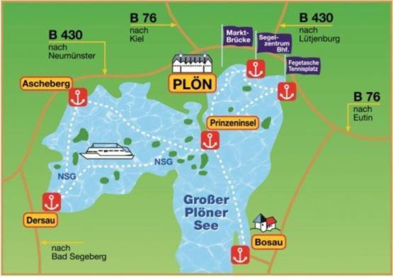 Fewo In Bosau Am Ploener See Mit Eigenem Bootssteg App 12 外观 照片